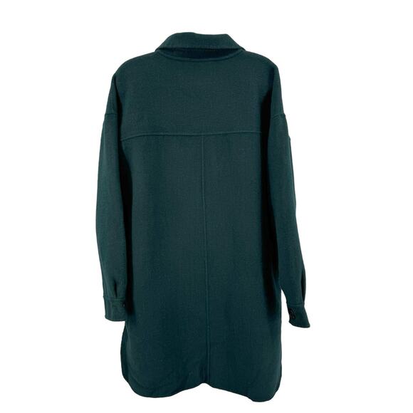 Nordstrom Emerald Green Wool Blend Shacket Coat Mid Length WMNS M Long Sleeve - Picture 11 of 11